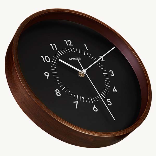 Wanduhr KLASSIK NUSS/SCHWARZ